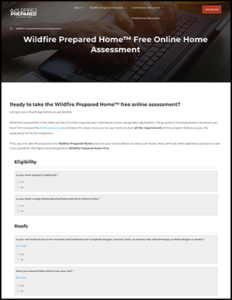 Wildfire Prepared Online Assessment